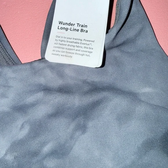Lululemon wunder train longline Tie-Dye Sport Bra sun bleached wash black grey 6 - Picture 3 of 8